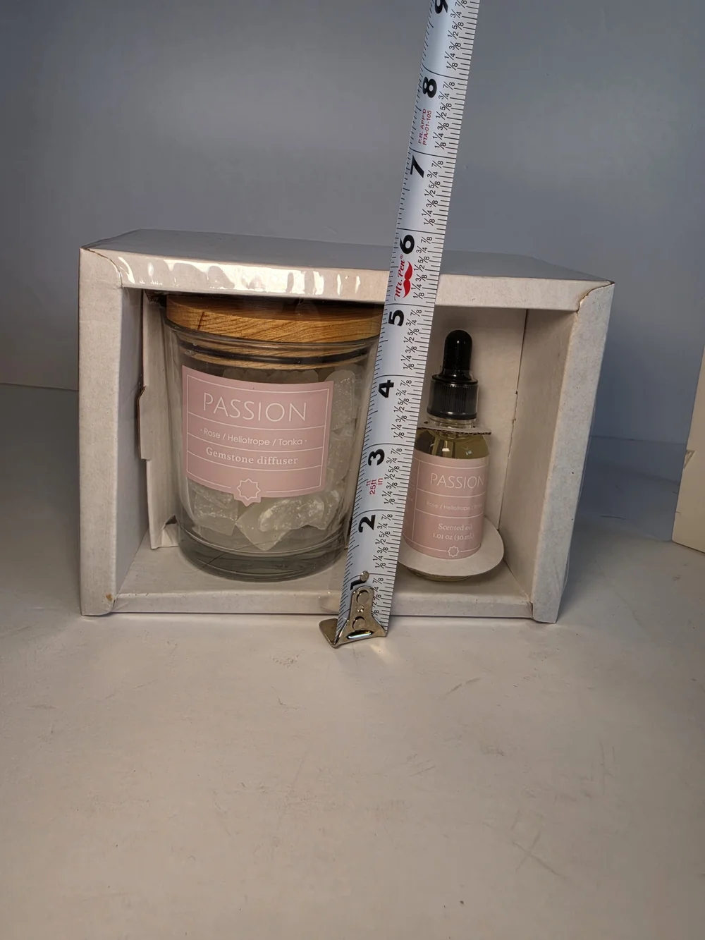 NWT F&F Gemstone Salt Rock Diffuser & Scented Essential Oil Pink Passion Scent